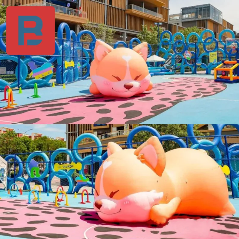 Inflatable cartoon Fox Air Model Cartoon Animal Pet Festival Shopping Mall Zoo Market Camp lighting bar stage decoration props