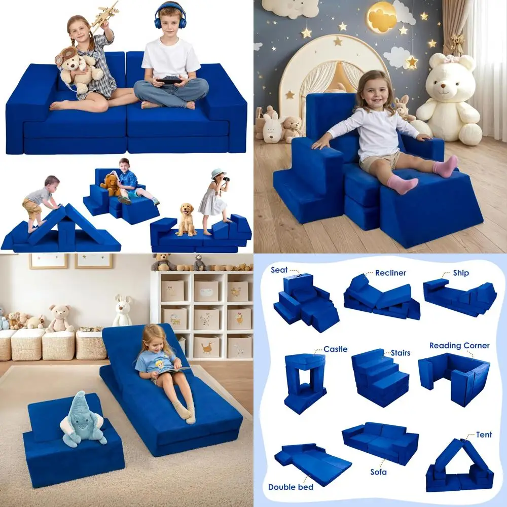 

Toddler Child Premium Foam Sofa for Playroom, Bedroom, and Toyroom - 2025 Modular Kids Play Couch