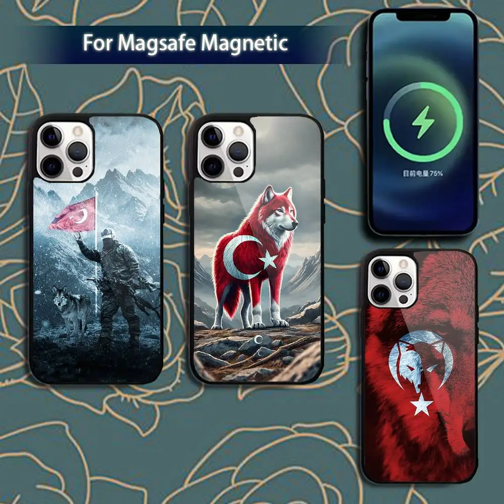 

T-Turk Wolf T-Turkey Flag-ES Phone Case For iPhone 16,15,14,13,12,11,Pro,Max,Plus,Mini,Magsafe,Magnetic Wireless Charging Case
