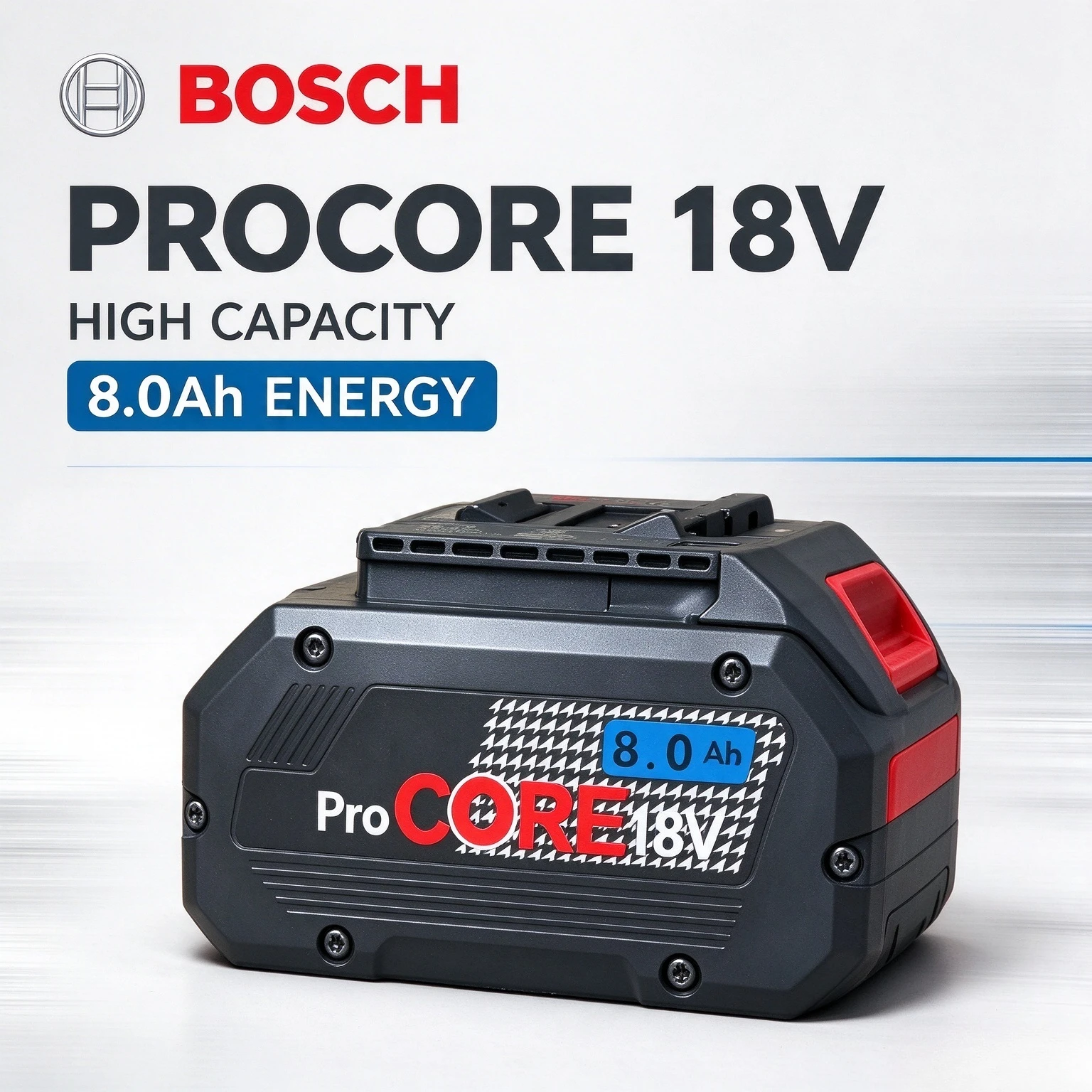 Original Bosch 8.0Ah 18V Li-ion Battery, 21700 Cells, Dustproof Protection Structure, Replacement for BAT609 BAT618 and GBA18V80