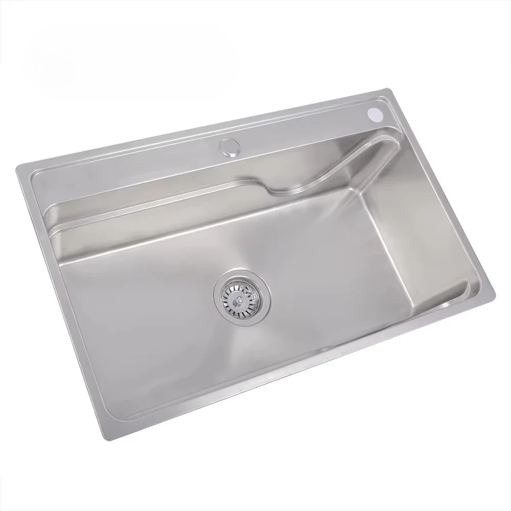 Handmade Best Granite Black Quartz Kitchen Sink Undermount Fregadero Price Deep Triple Bowls Multifunctional Stepped Design