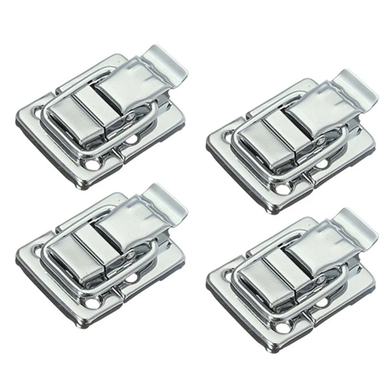 4X Metal Snap Finish Suitcase Suitcase Lock 30X43mm Silver