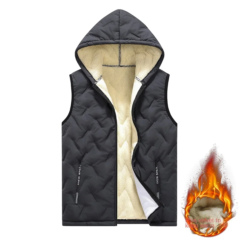 

Cross-border Exclusive Plus Thickened Fluffy Men's 2025 New Autumn/Winter Warm Cotton Jacket Men's Cotton Vest