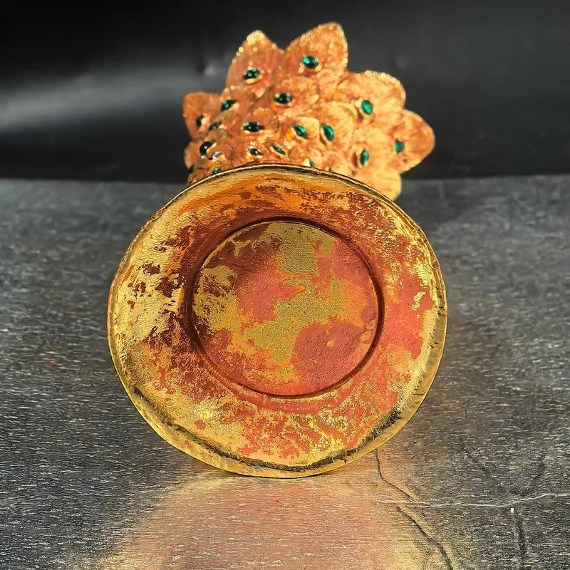 Gilt copper peacock vase ornament, home decoration creative gift craft, available for live streaming sales