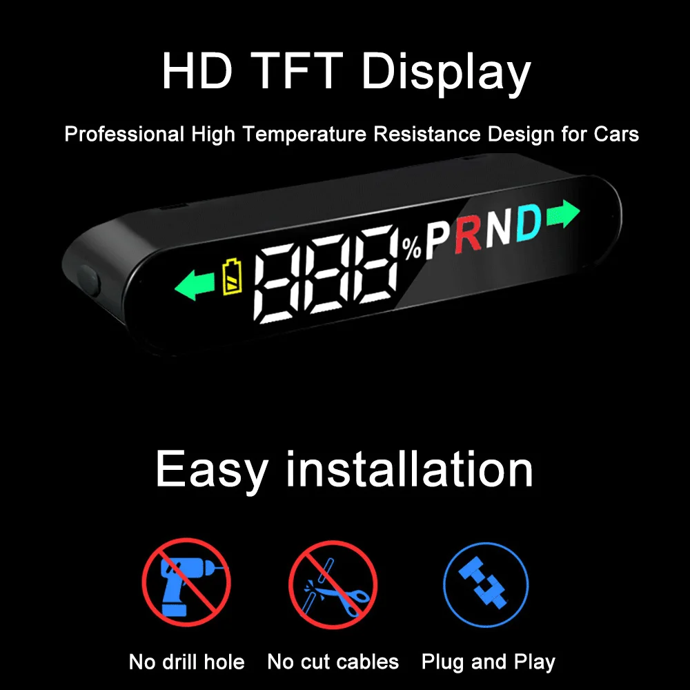 Hot Car Dashboard Hidden HUD Cluster for Tesla Model 3/Y Car Accessories Speed Gear Turning Light Battery Free Software Upgrade