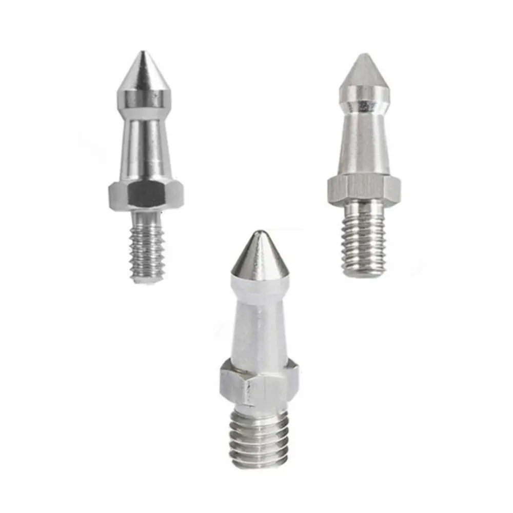 1/4 3/8 M8 Inch Tripod Spike Foot Spike Stainless Steel Monopod Feet Screw Screw Mount Silver Tripod Foot Pad Photography