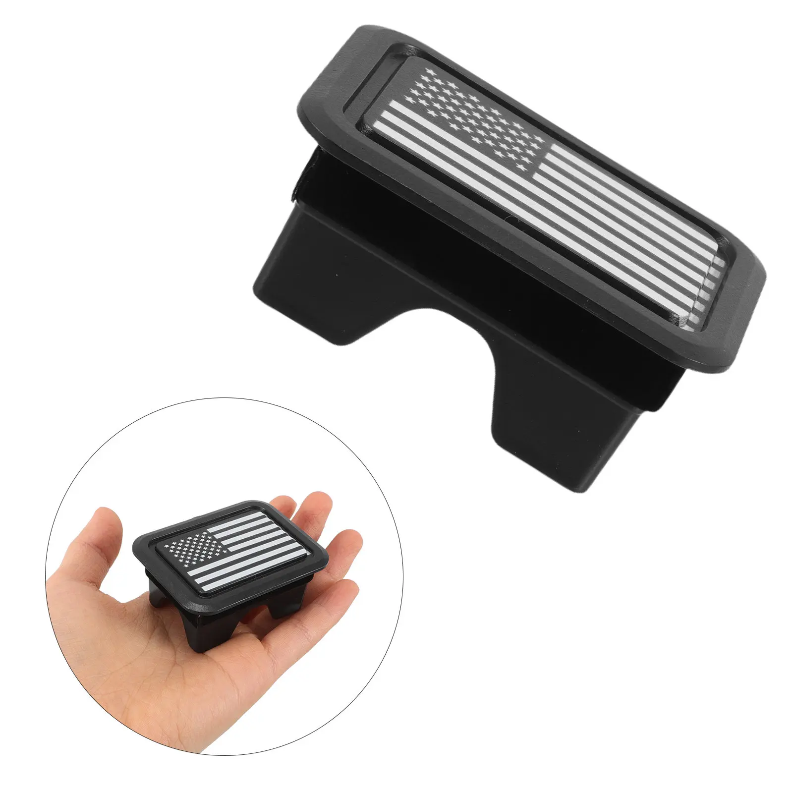 

2Pcs Trunk Hole Plug for 1500 2500 2019-2021 ABS Patriotic Element Bed Rail Cover Decorative Car Trunk Plug Towing