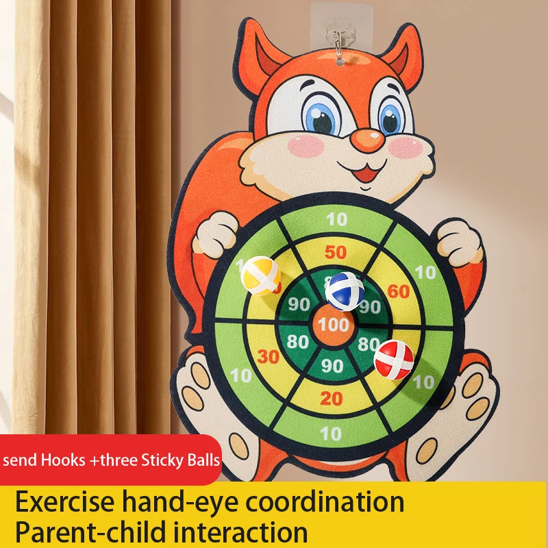 Kinderdoelspeelgoed dartstokbal eekhoornmodel met 3 ballen en 1 haak