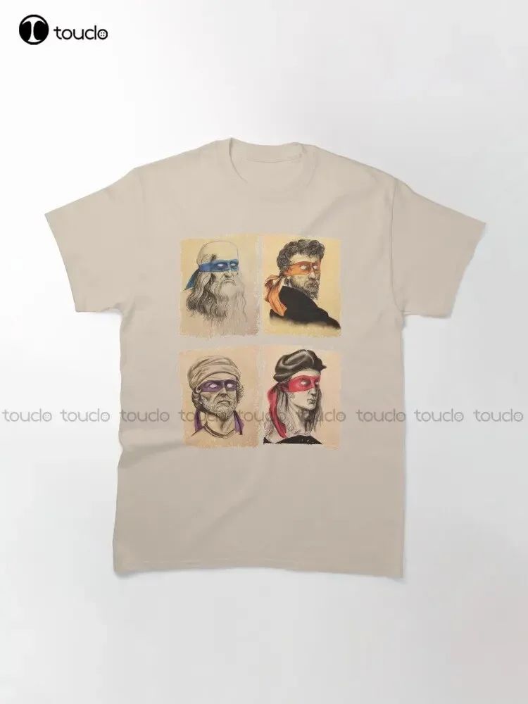 Funny Italian Artists Turtles Art Lovers Gift Renaissance Ninja Artists For Women Men Classic T-Shirt Custom Gift Xs-5Xl Tshirt