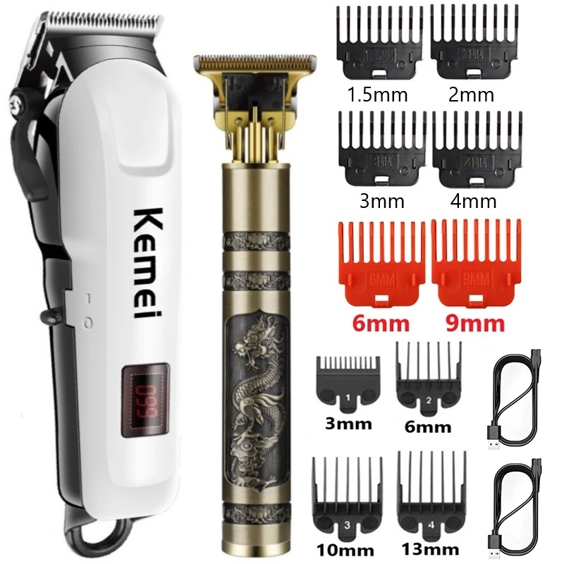 Akumulator elektryczna maszynka do strzyżenia włosów trymer dla mężczyzn golarka akumulatorowa trymer mężczyźni fryzjer broda ścinanie włosów zestaw urządzeń