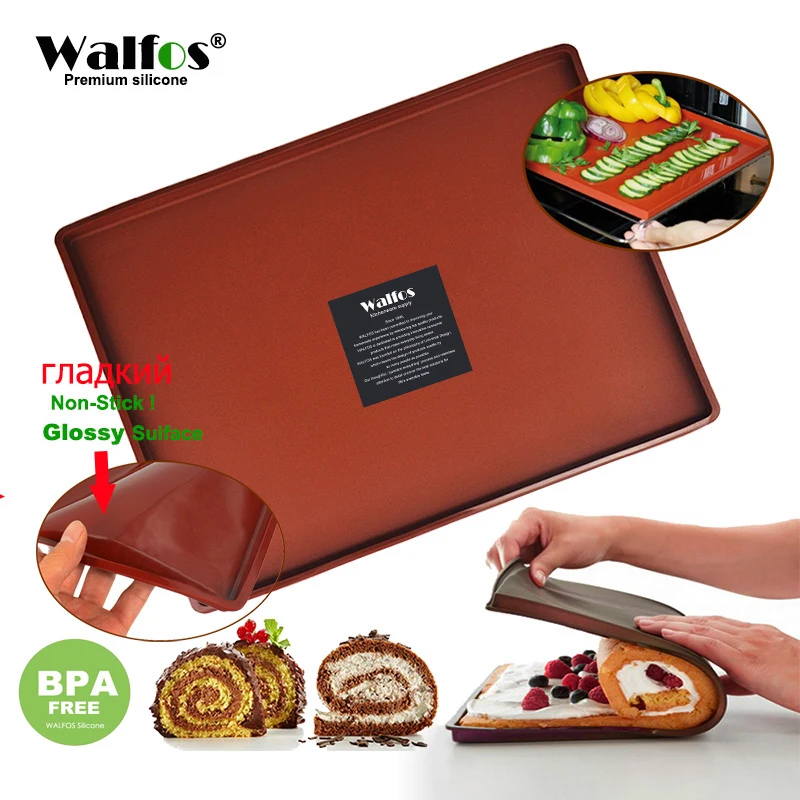 WALFOS tappetino da forno in Silicone per uso alimentare tappetino per torta multifunzione fai da te fodera per forno antiaderente Pad Swiss Roll