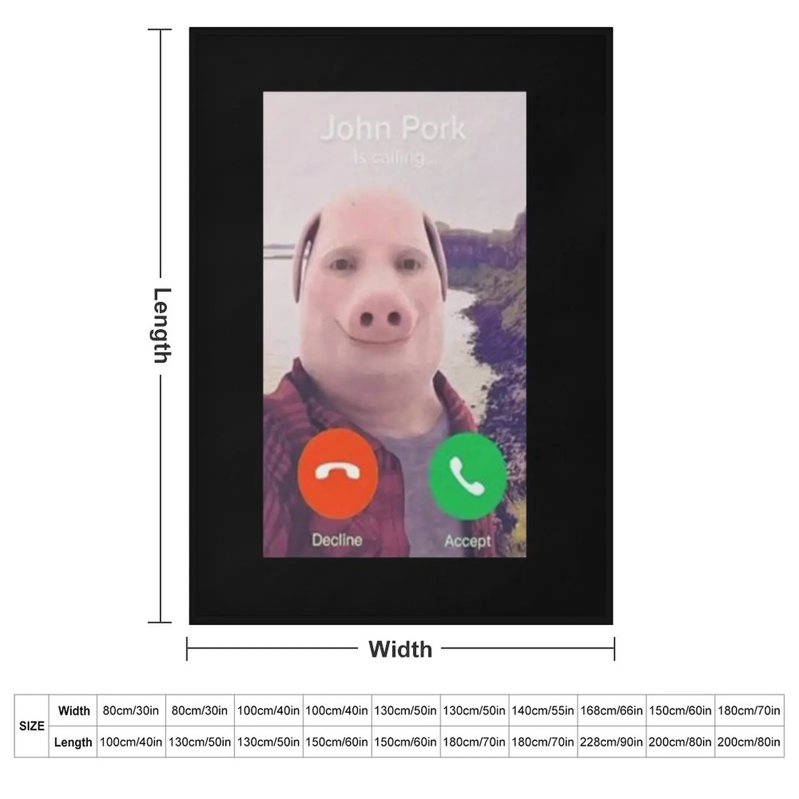 John Pork Is Calling Meme Throw Blanket Camping Multi-Purpose Moving Quilt Blankets