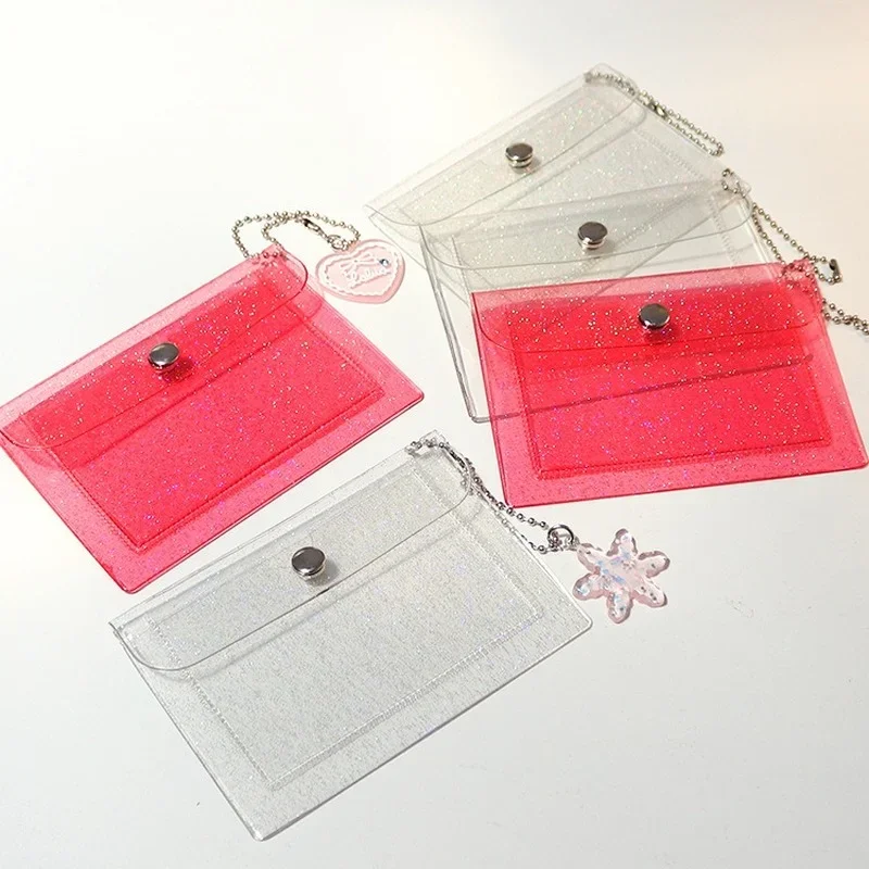 Ins Fashion Clear Visible Cards Protecting Cover Bag PVC Waterproof ID Cerdit Bus Bank Card Holder Unisex Mini Wallet Coin Purse