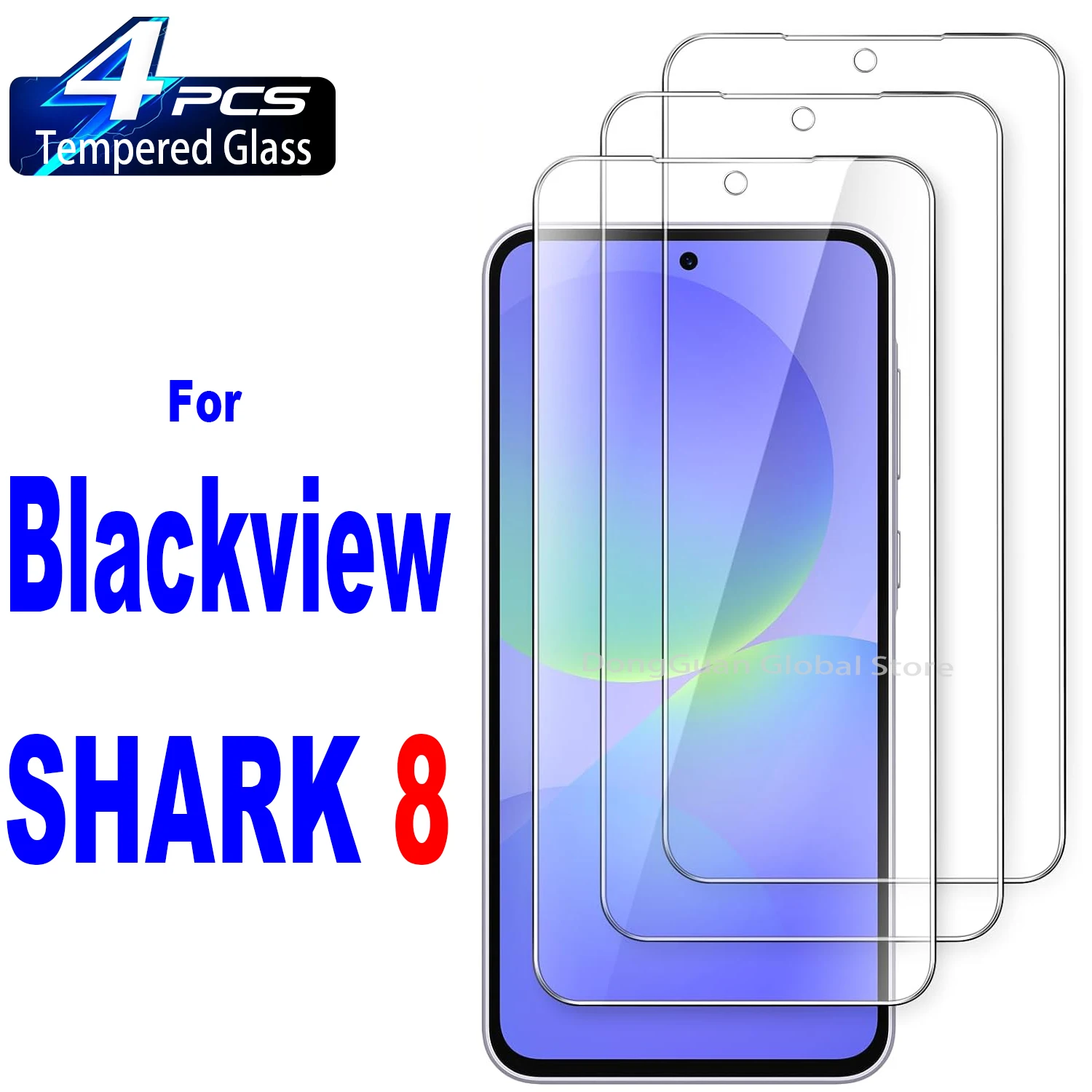 

1/4Pcs Tempered Glass For Blackview SHARK 8 Screen Protector Glass Film
