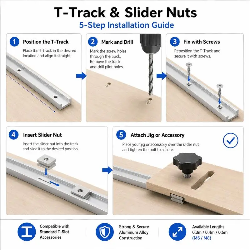 Aluminium T-track Slot Miter Track Jig Fixture T-Slot,30/40/50cm Woodworking Chute Rail ,T Slider Fixture Slot Slide Limit Guide