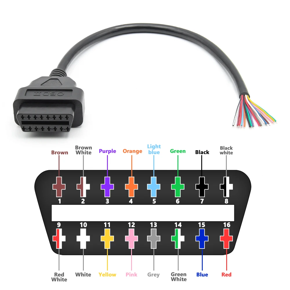 OBD2 30cm Male/Female Plug Connector Auto Scanner Cables OBDII 16Pin Automotive Diagnostic Extension Scanner Adapter