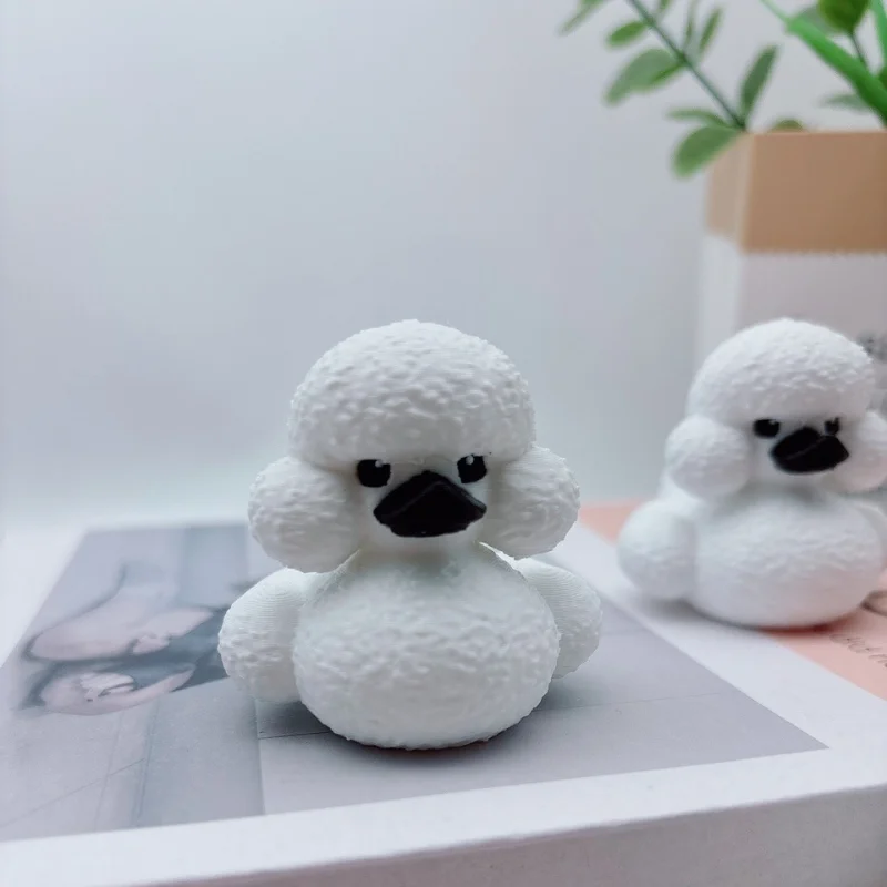 Cute VIP Dog Duck Statue, 3D Printed Goose Billed Puppy Decoration, Duck Shaped Decoration, Suitable for Home Desktop Ornaments