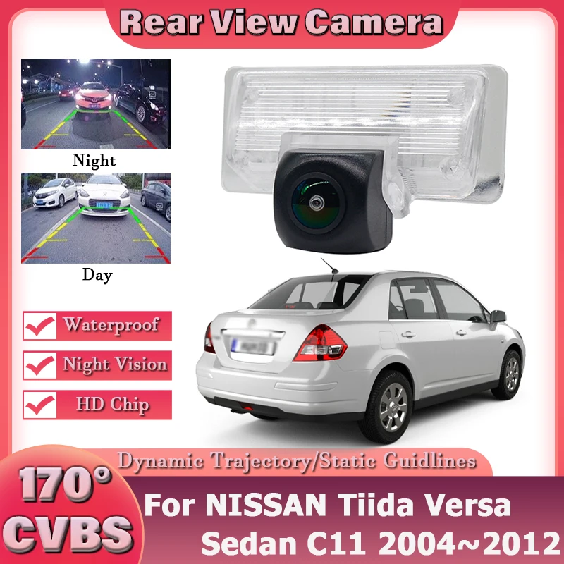 

HD CCD 1080X720 170 ° Камера заднего вида «рыбий глаз» для NISSAN Tiida Versa Sedan C11 2004 2005 2006 2007 2008 2009 2010 2011 2012 автомобиля