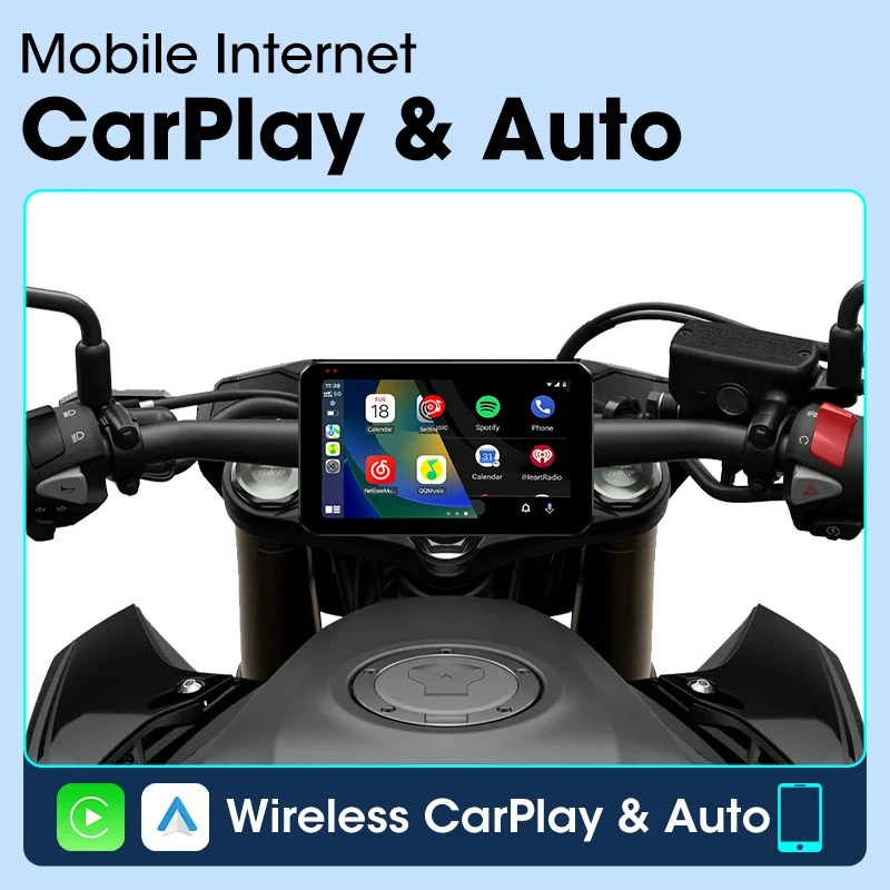 5/5.5 inch Portable Motorcycle Carplay Android Auto 2K DVR Moto Camera GPS Navigation Dashcam IPX7 Waterproof IPS Display Screen