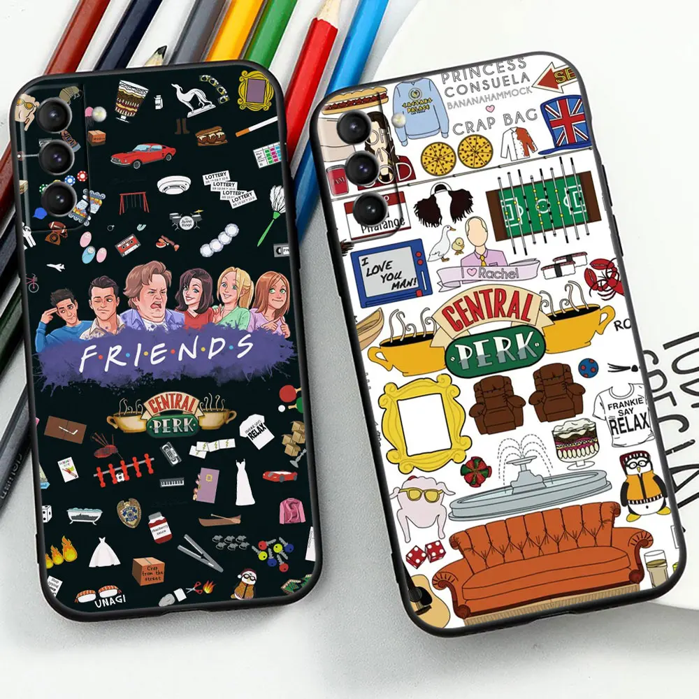 Central Perk Friends TV Show Phone Case For Samsung Galaxy S24 S23 S22 S21 S20 Ultra 5G Fe S10 S10E Plus Lite Black Soft Cover