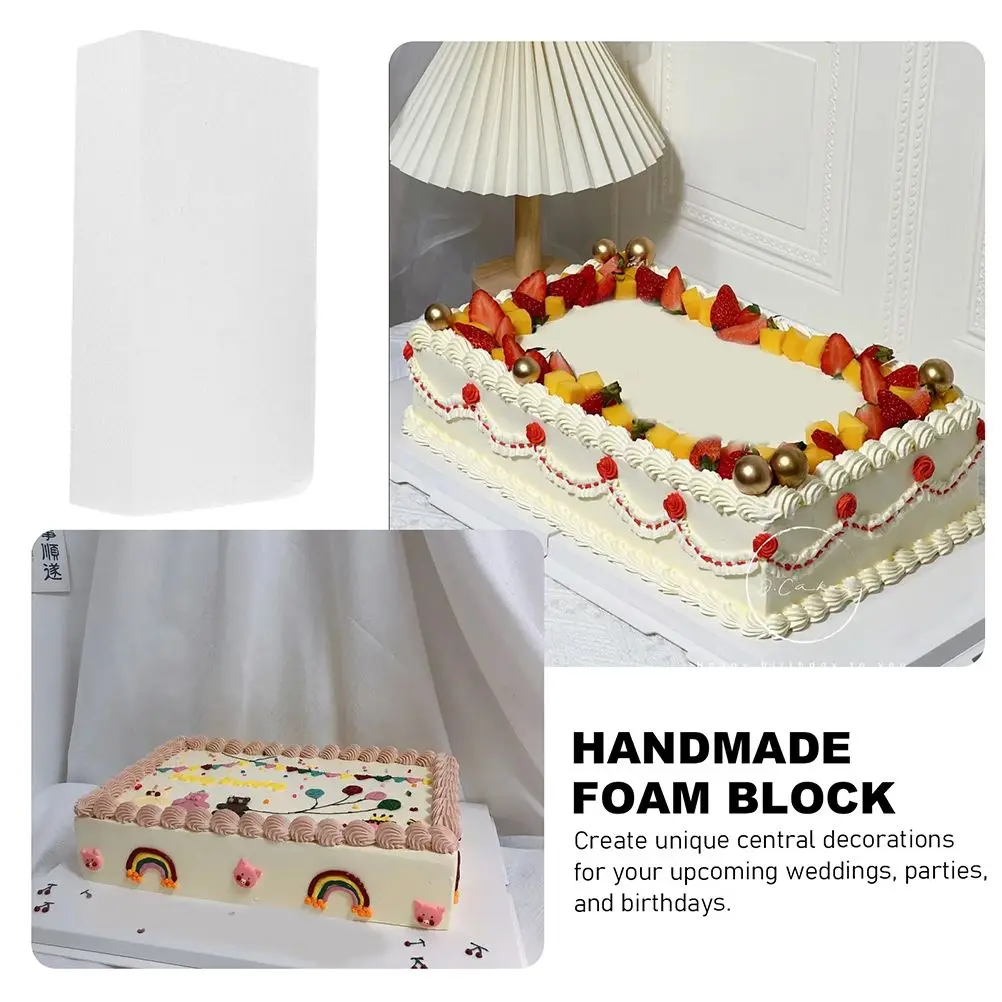 2 Pcs Polystyrene Block Wall Rectangular Foam Balls Large Blocks Material Rectangle White Arrangements Sculpting Foams