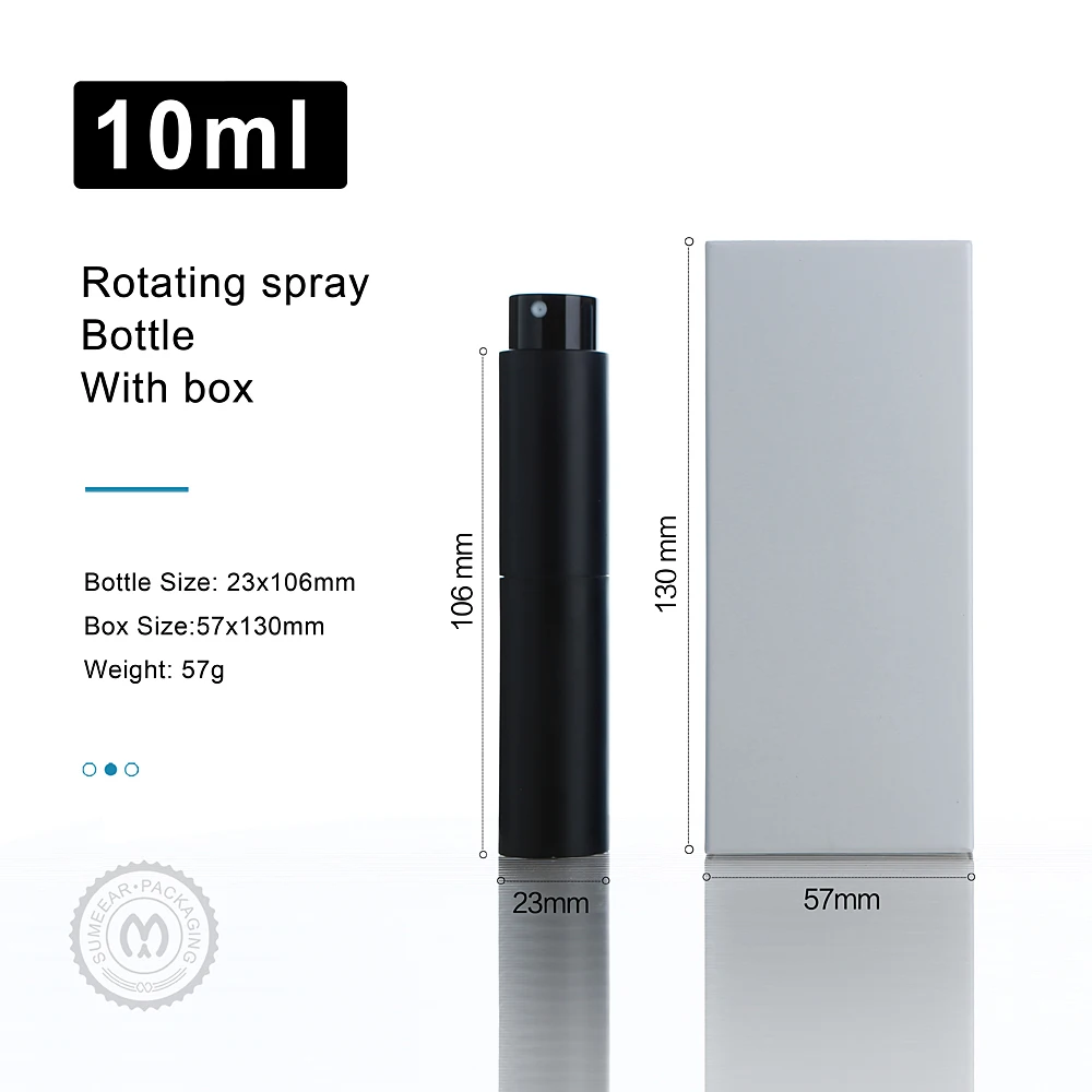 20pcs 10ml Rotary Press Spray Bottles - Multi-color Aluminum Shell with Glass Lining for Perfume Refills, in Exquisite Box