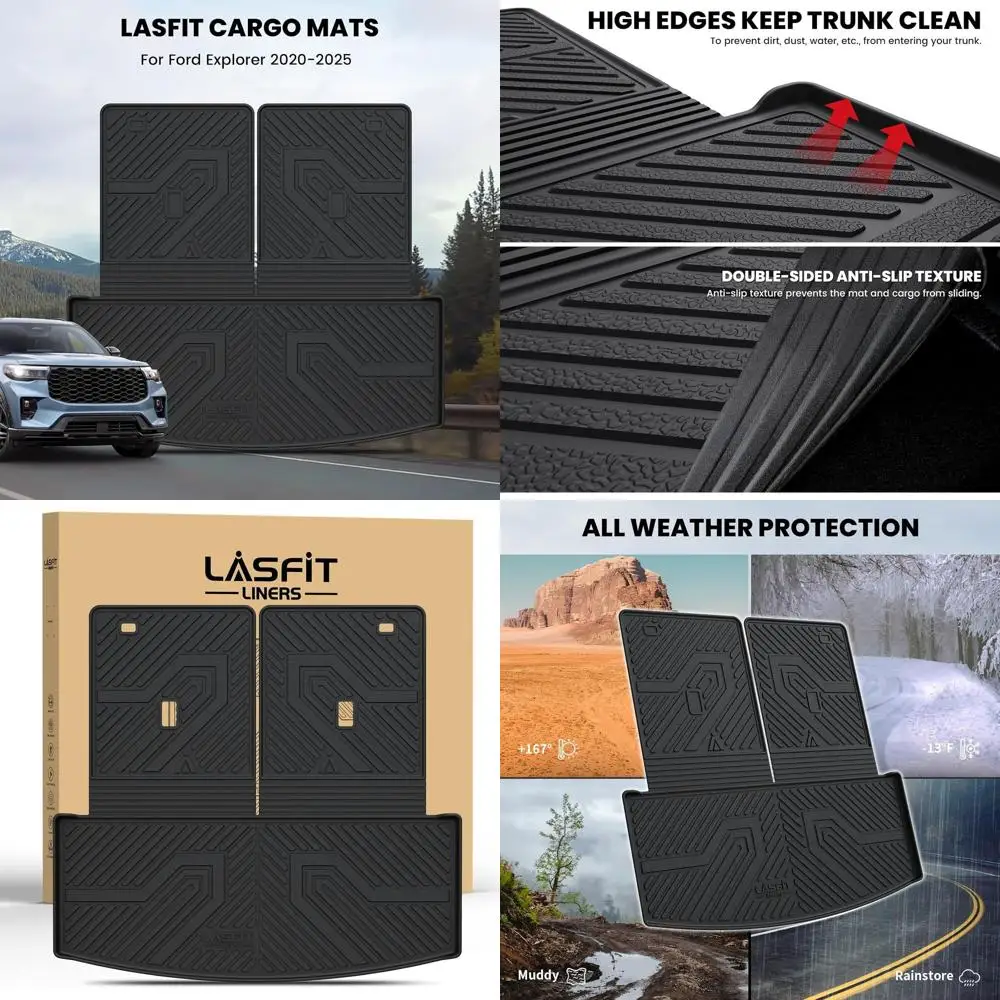 

Коврик для багажника и спинки для Ford Explorer 2020-2025 2026, индивидуальная посадка для защиты от атмосферных воздействий, цельный дизайн из ТПЭ, простая установка, T