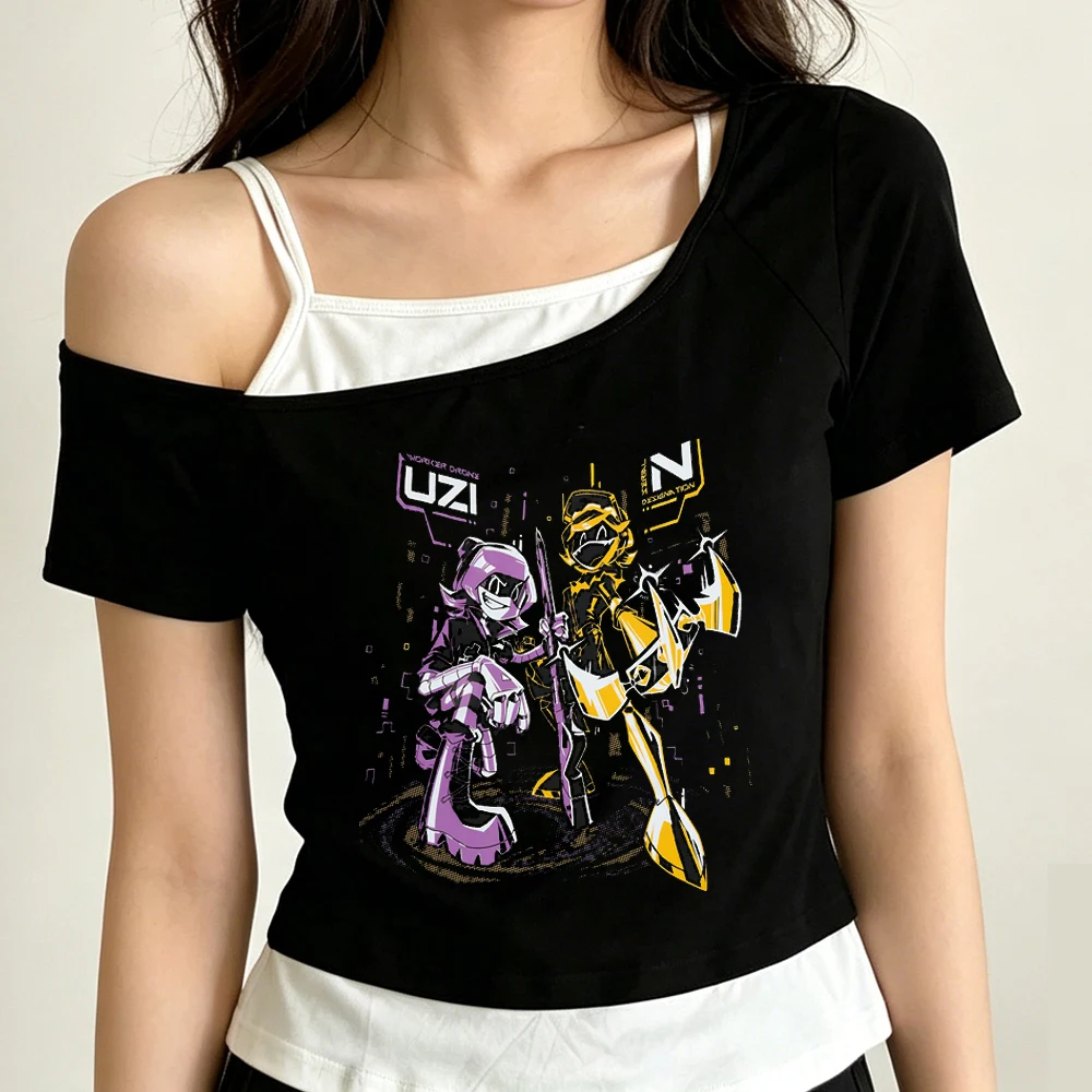 Murder Drones crop top female harajuku funny cheap party emo t-shirt y2k goth japan kawaii meme