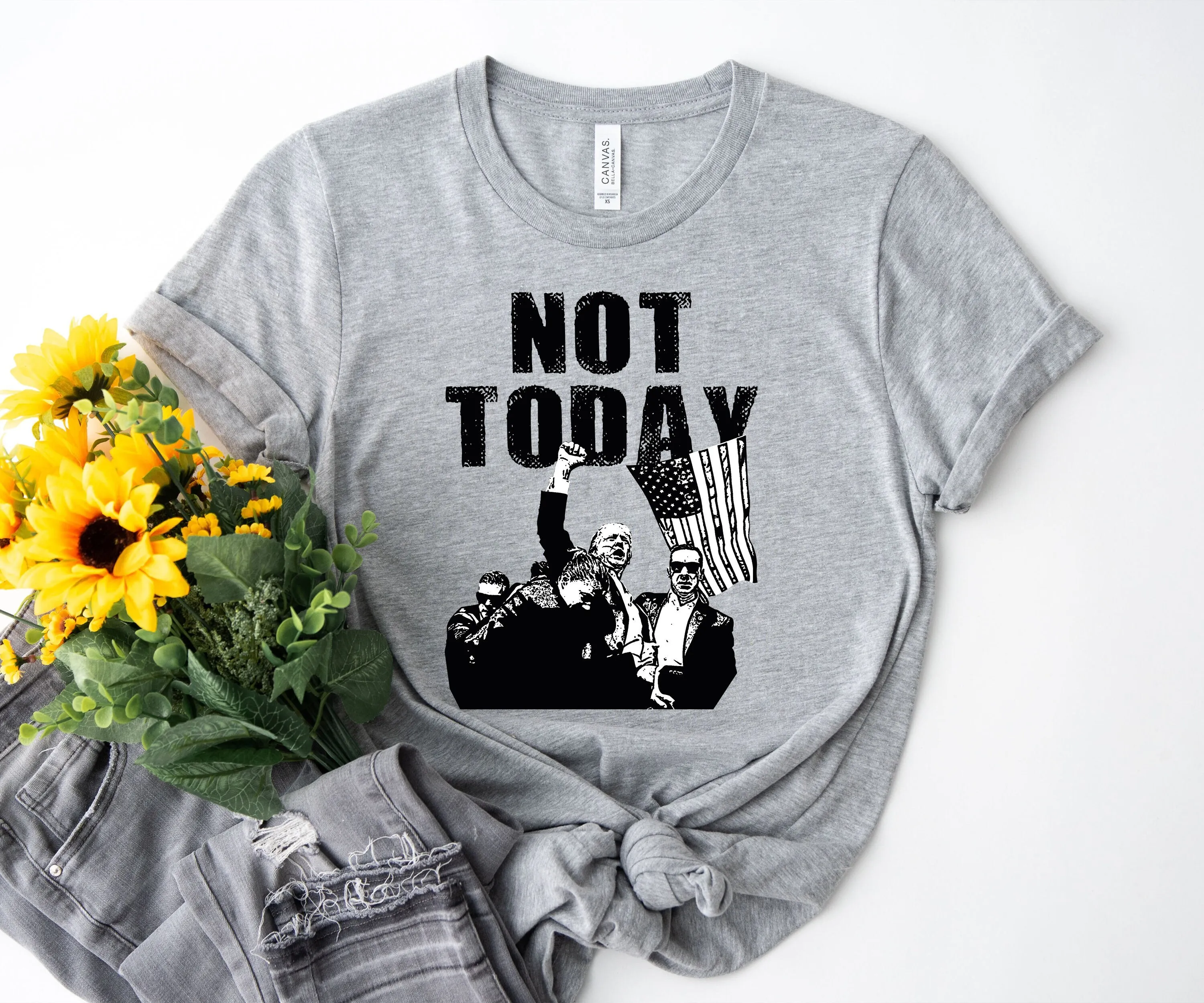 T-shirt «Not Today You Can't Kill Freedom», Trump Shot, Maga Supporter, God Bless America, Donald