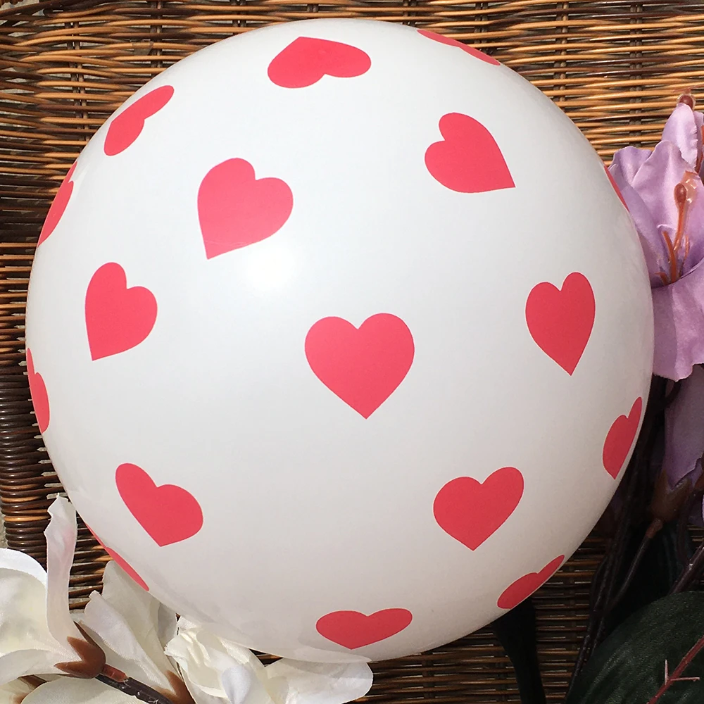 

Heart Printed Balloons Round Wave Point Love Camouflage Pattern Birthday Party Wedding Valentine's Day Christmas Decoration
