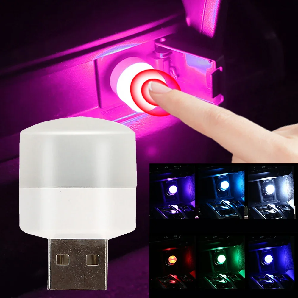 Lampada ambientale per interni auto Accendisigari USB LED Luce rosa viola Luce universale per auto Luci per atmosfera al neon