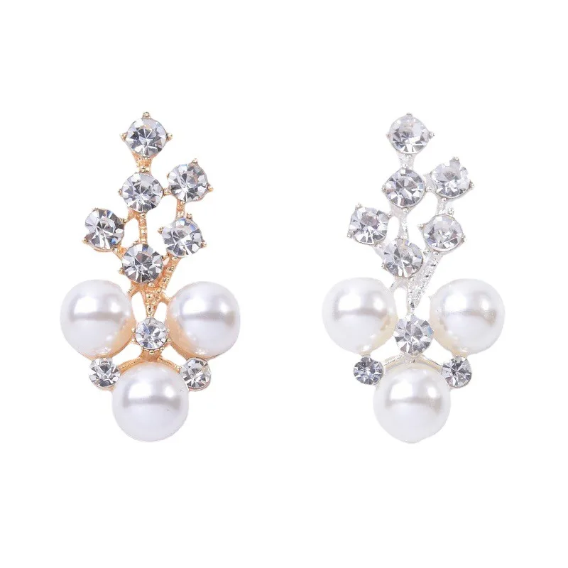 100Pcs sets long flower heart micro-inlaid pearl white crystal jewelry accessories DIY handmade hair accessories headgear spot