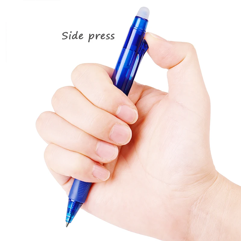 Transparenter, löschbarer Gelstift mit Radiergummi, 0,5 mm, blaue schwarze magische Tinte, glattes Schreiben, waschbar, für Schule, Büro, Schreibwaren – Detail 5