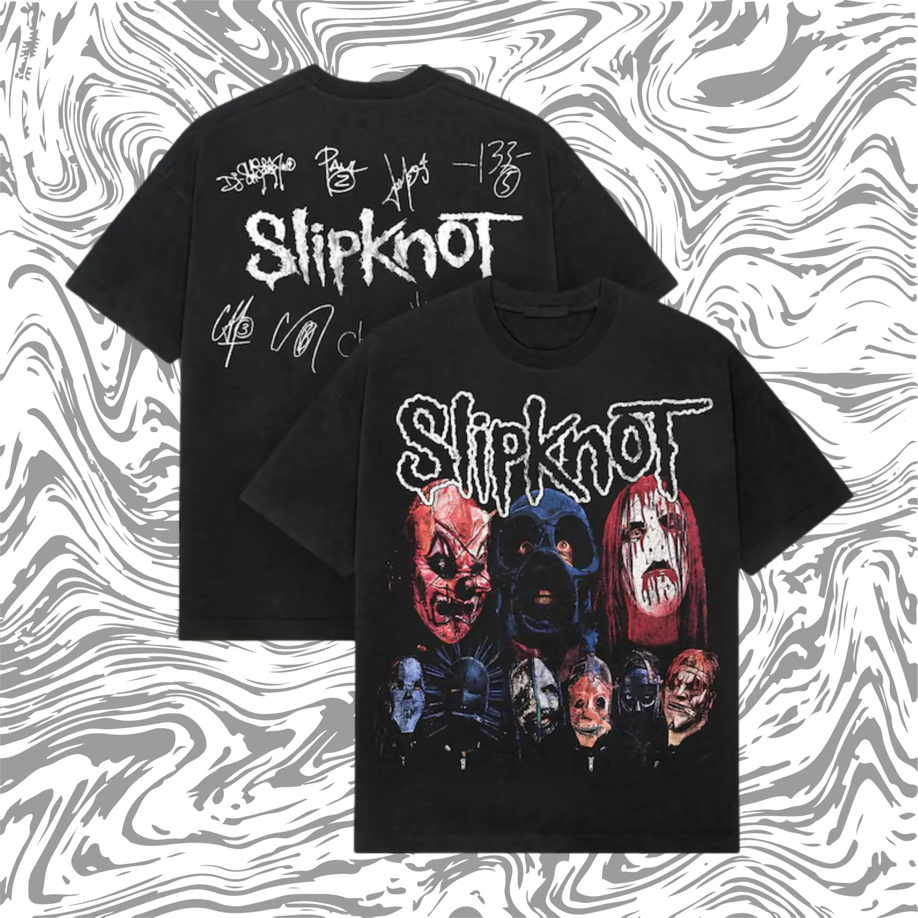 Slipknot Heavyweight Shirt Slipknot Mask Graphic Shirt 90s Metal Streetwear 2026 Summer Clothing Men Women Oversized T-shirt Y2K
