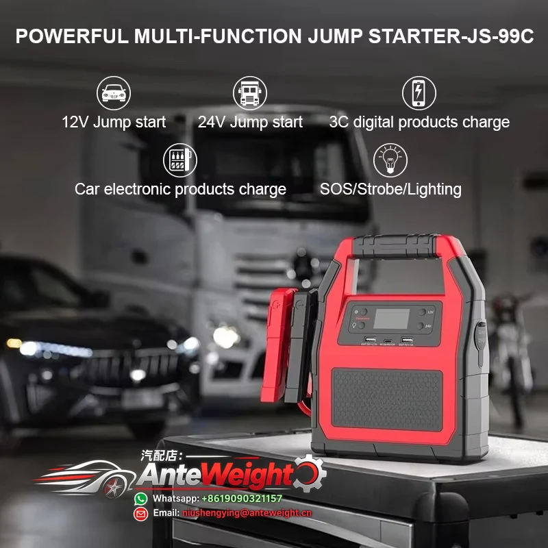 Super Car Jump Starter for 12V/24V with 42000mAh