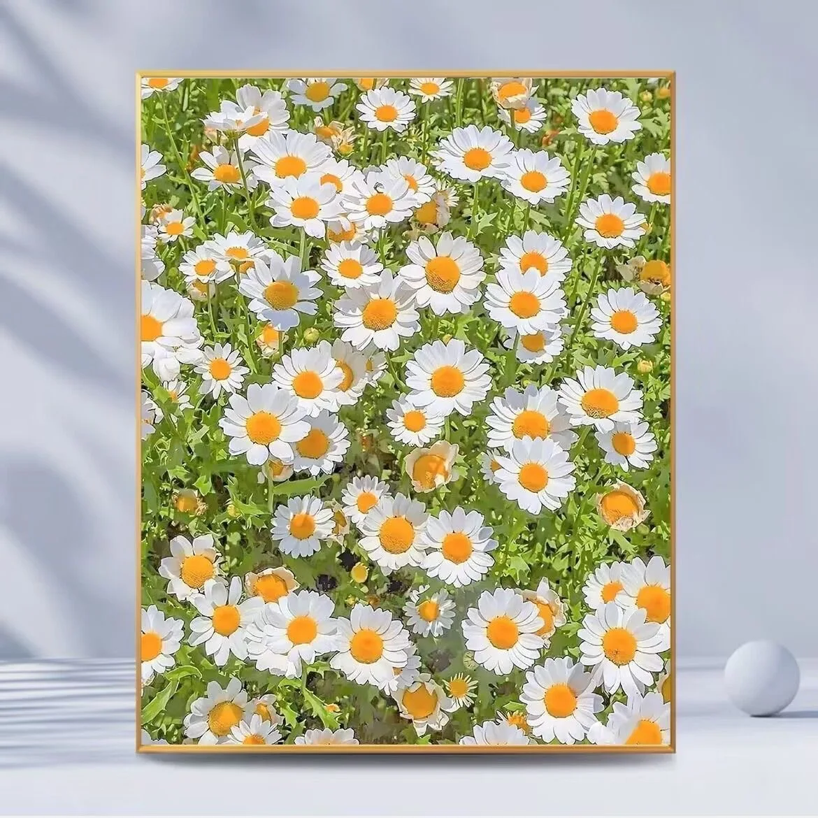 

A-0226 Golden Chrysanthemum Oil Painting, Luxury Floral Canvas Art for Bedroom