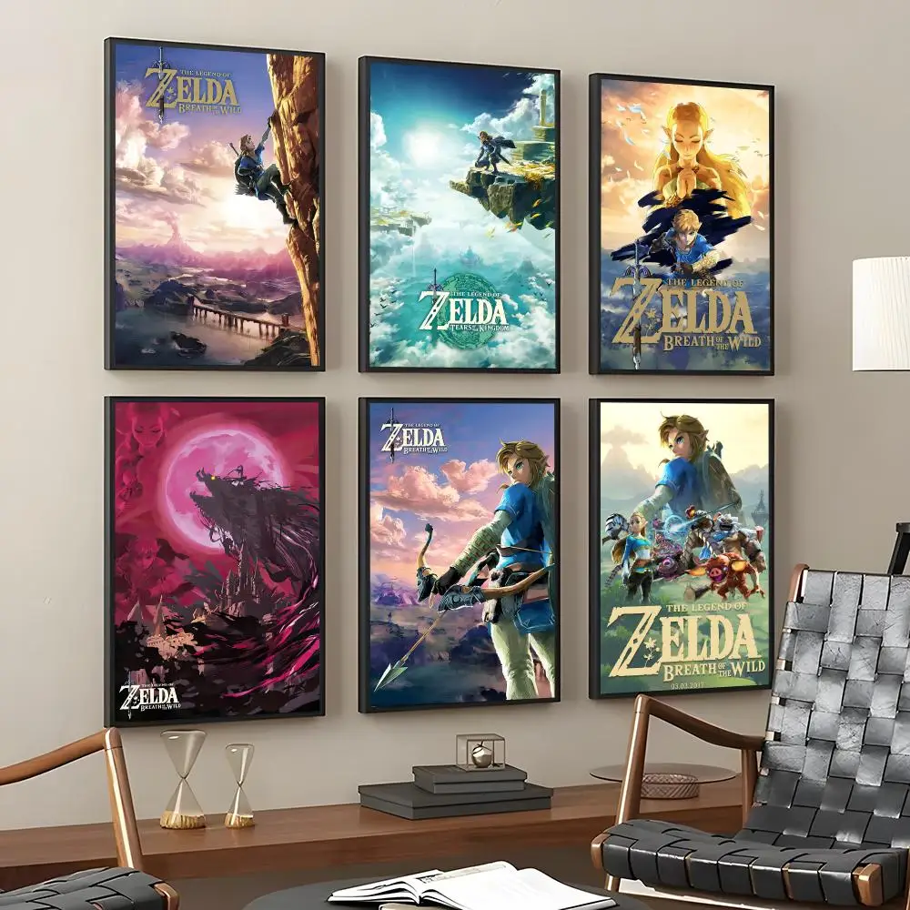 Legend Video Game Z-Zeldas Painting Calligraphy HD Art Wall Room Decor Home Waterproof Home Living Bar Decorative Paintings