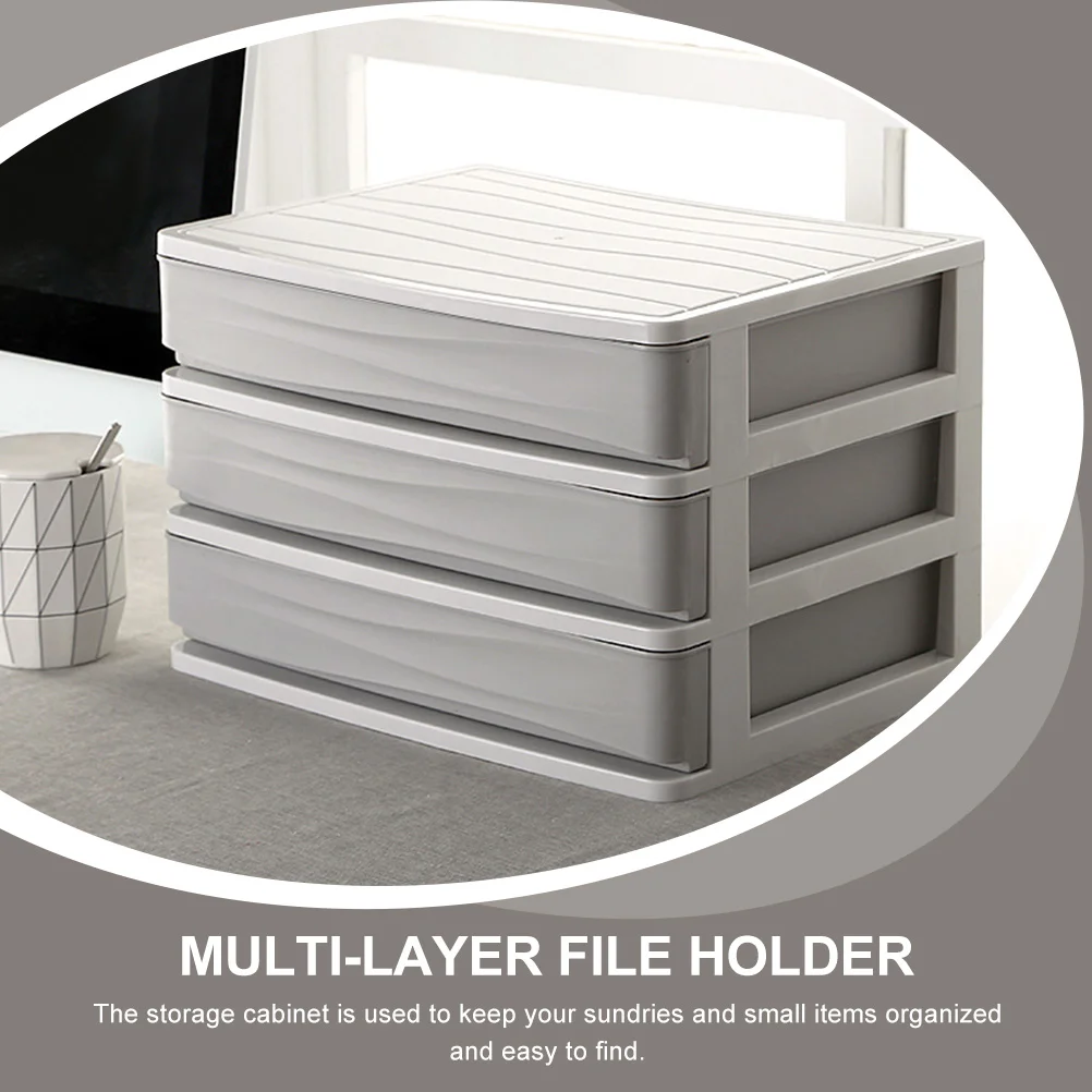 Office Desktop Storage Sundries Container Multi-layer Drawer Plastic Craft Jewelry Document Holder Organizer Cabinet File
