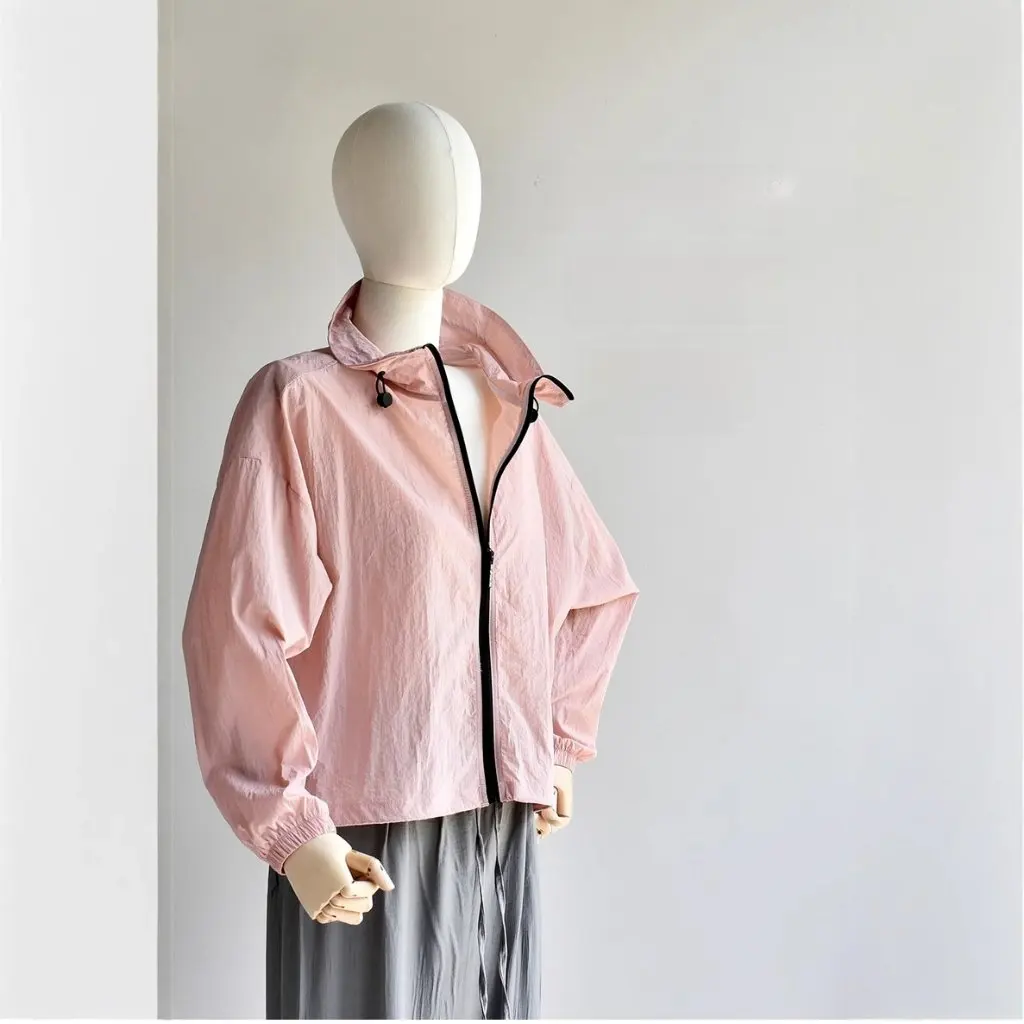 

Women's Soft Shell High Waist Jacket Summer New Collar Drawstring Waist Outdoor Sun Protection Clothing