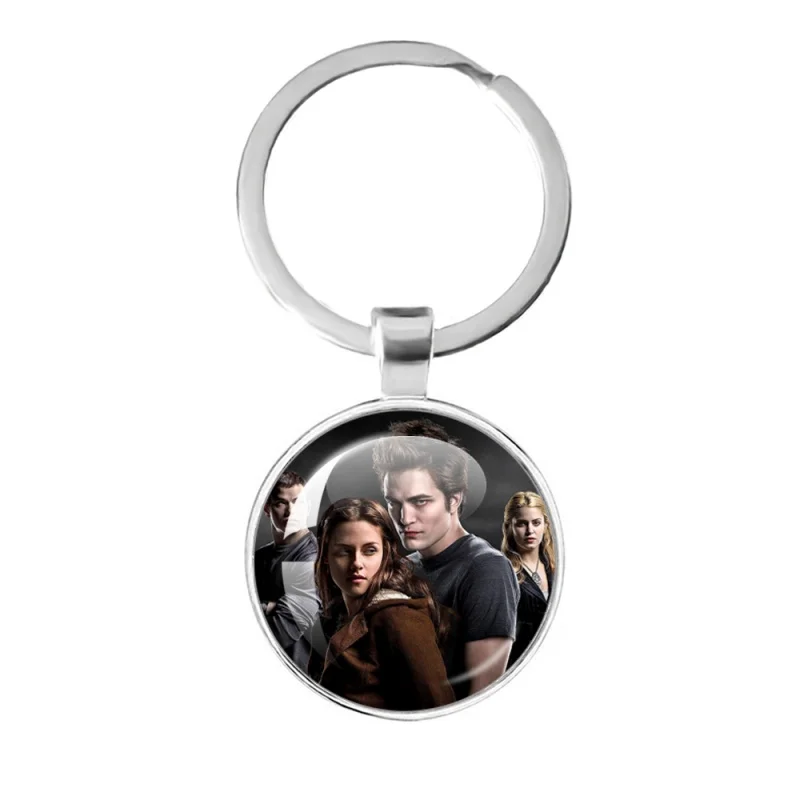 Movie Bella Edward Jacob Renesmee Pendant 25mm Round Keychain Glass Cabochon Twilight Character Fashion Accessory