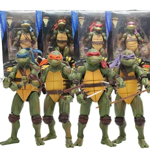 NECA Kura-kura Ninja Mutan Remaja TMNT Leonardo Raphael Donatello Model Figur Aksi Hadiah Boneka KidsToy Film Ninja Penyu 8 angka kura-kura ninja mutan penjualan terbaik - №
