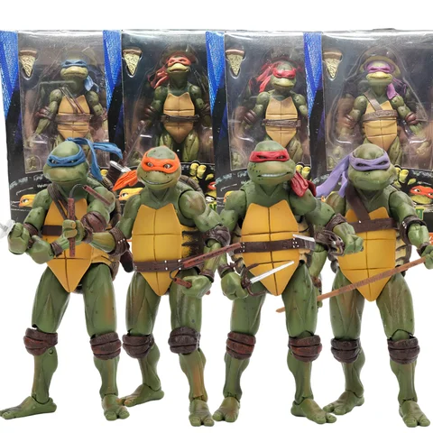 NECA Teenage Mutant Ninja Turtles TMNT Leonardo Raphael Donatello Action Figure Model Turtle Ninja Movie Anime KidsToy Doll Gift