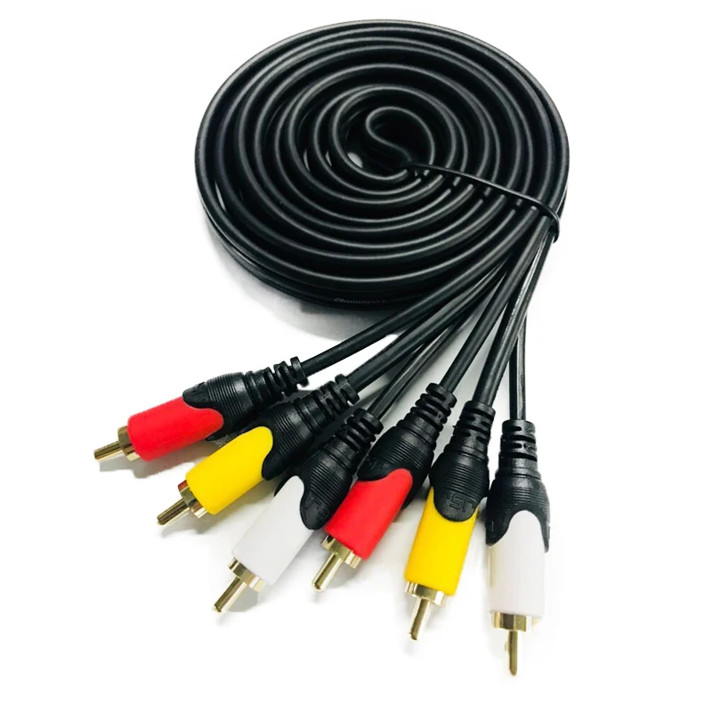 3RCA to 3RCA Male to Male Composite AV Plug Audio Video Cable M/M 1.5M-20M for DVD Player TV Game Console