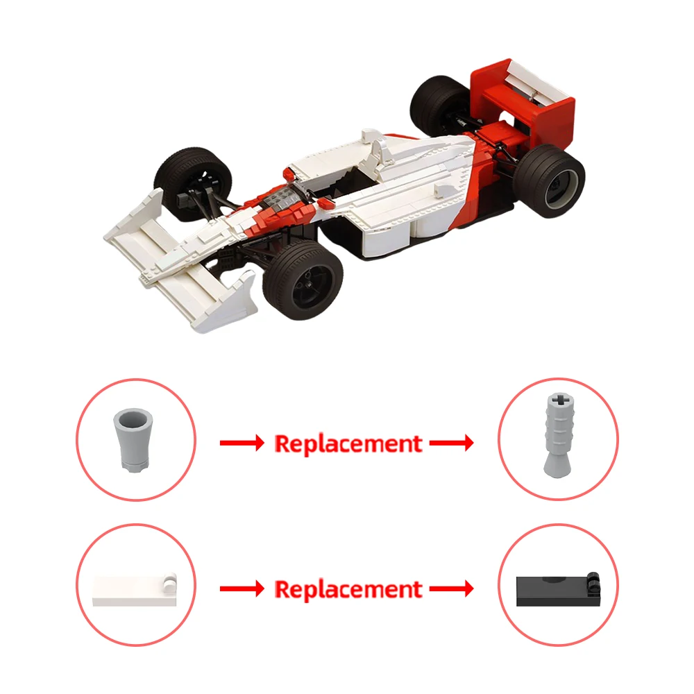 MOC Formula One Car MP4-4 F1 Super Racing Car Buiding Blocks 1:8 Scale F1 Race Car Model Bricks Toys Kids Gift Set Assemble Toys