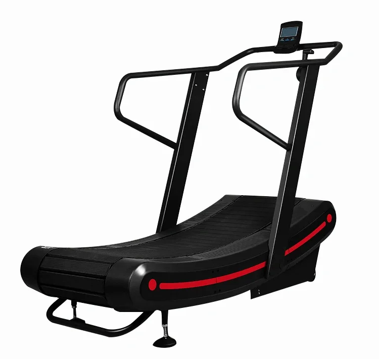Commercial Manual Gym Equipment Eco-Friendly No Motor Curve Treadmill Foldable with LCD Screen Mechanical Driving Type