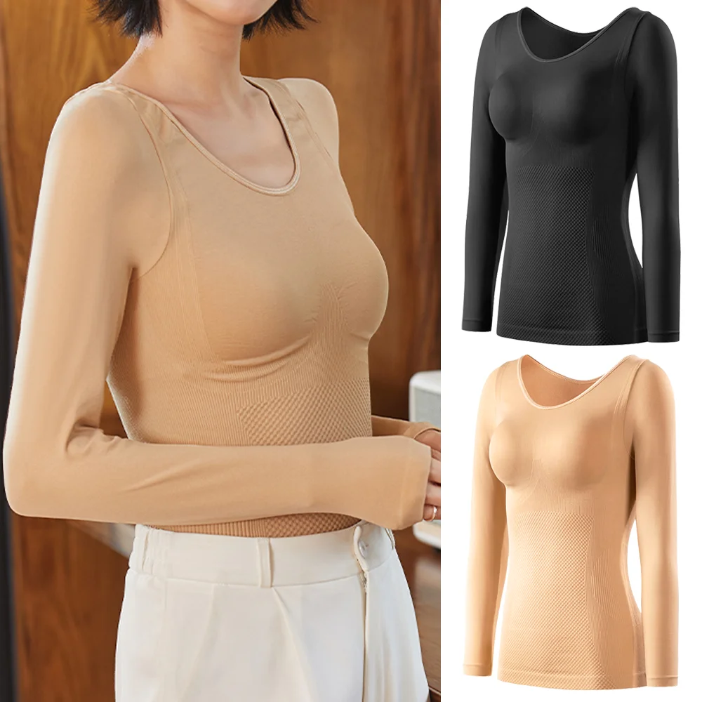 Frauen Bauch-steuer Shirts Lange Ärmel Bauch Abnehmen Body Shaper Taille Trainer Korsett Bh Shapewear Modellierung Kompression Tops