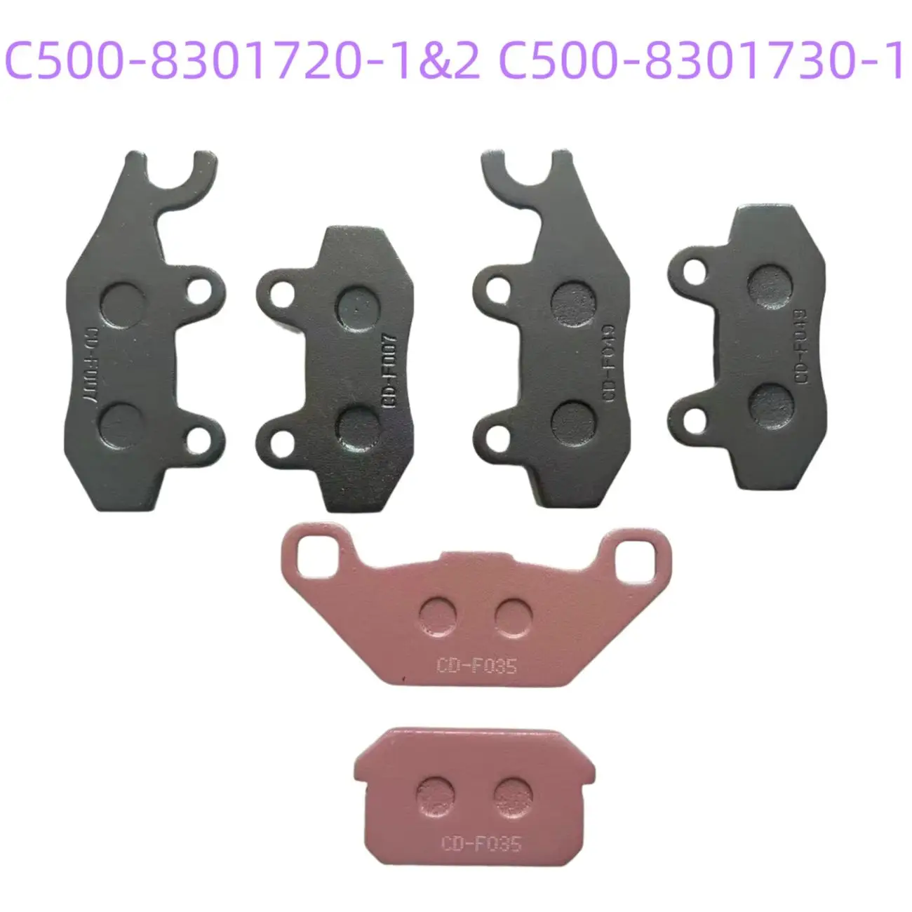 

1 Set Original Front Rear Brake Pads C500-8301720-1 C500-8301720-2 C500-8301730-1 For KAZUMA Jaguar STELS ATV 500GT Quad Parts