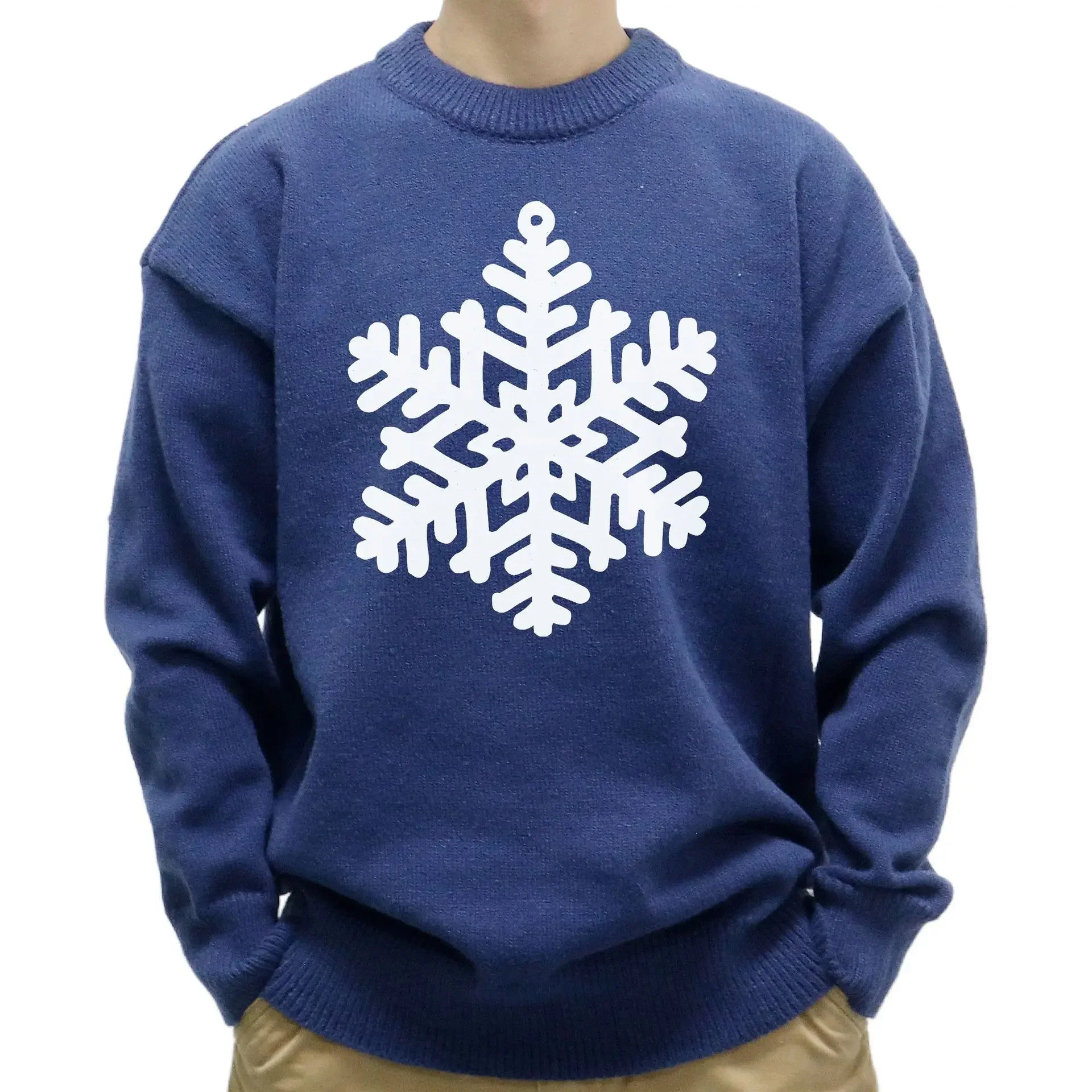 2024 Men's European and American Autumn and Winter Pullover Sweater Christmas Hot Stamping Casual Knitted Sweater Man Clothes