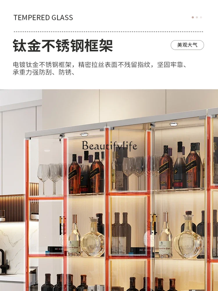 Wine Cabinet Simple Living Room Wall Glass Wine Sideboard Cabinet Light Luxury High-End Wine Cabinet Locker