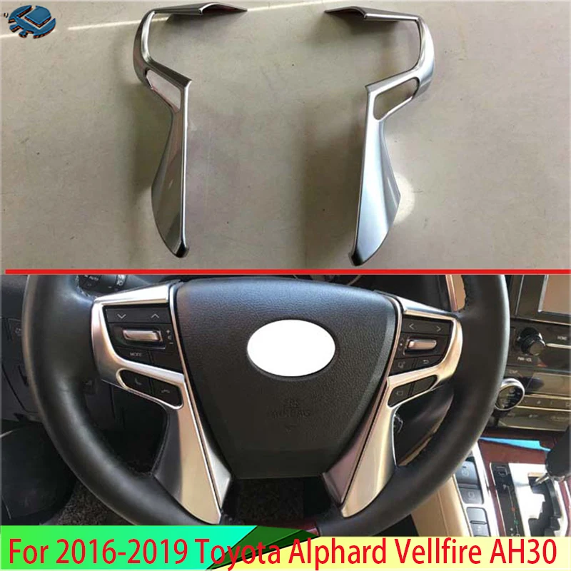 

Для 2015-2019 Toyota Alphard Vellfire AH30 Автомобильный ABS хромированная крышка панели рулевого колеса, рамка, накладка, вставка, значок, молдинг, гарнир